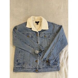 Mens Forever 21 Denim Fleece Blue Jean Jacket Medium‎ M